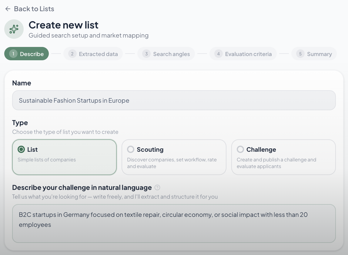 Guided Search Setup